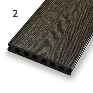 Weather Resistant 3D Composite Decking Profile Waterproof WPC Hollow Board