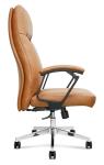 330LBS Ergonomic PU Leather Office Swivel Chairs BIFMA High Back Brown