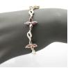 Buy cheap 925 Silver Jewellery Quatrefoil Garnet Cubic Zircon Tennis Bracelet (B04RED) from wholesalers
