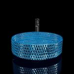 Buy cheap Electroplated Blue Modern Glass Wash Basin , Blue Glass Vessel Sink from wholesalers
