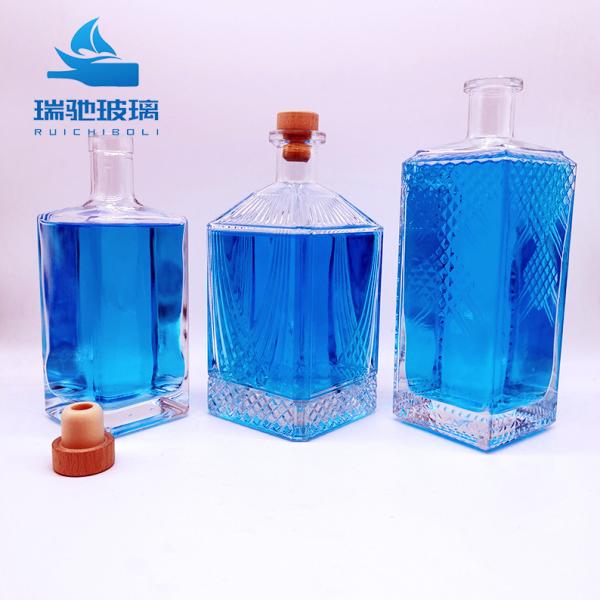 Buy cheap Custom Square Vodka Wine Glass Bottle Made of Super Flint Glass for Standards from wholesalers