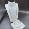 Buy cheap New Arrival Trendy High Polish Newest Gold Color Stainless Steel Earring ,Necklace , Bracelet Sets With Zirco For Lady from wholesalers