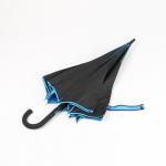 Blue And Black Walking Stick Umbrella , Portable Double Layer Golf Umbrella