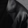 Buy cheap Csutom Men Leather Long Black Hip Hop Double Breasted Trench Coat from wholesalers