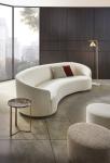 ISO18001 Standard Hotel Room Sofa Curved Tufted White Sofa 2200*900*800mm