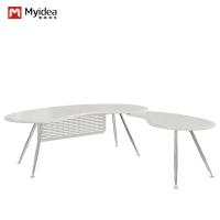 Buy cheap White Snow Mountain Table And Metal Feet , Staff Executive Modern Office product