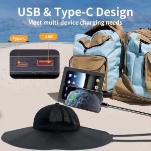 China Solar panel Power Hat New Folding Portable Rechargeable Solar Cap Camping  Engergy Charger Hat on sale