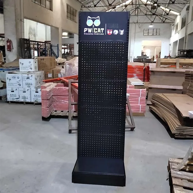 Factory custom color size metal black store display shelves