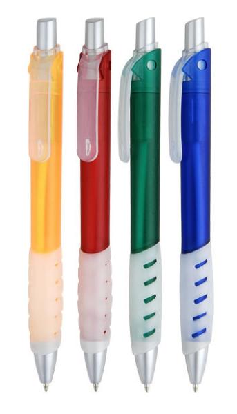 Buy cheap rubber grip click style plastic ball pen,direct from china manufacturer from wholesalers