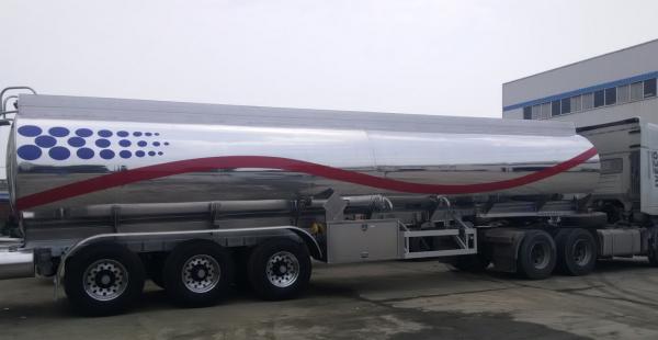 Aluminum 42000L Oil Tank Trailer , Diesel Fuel Tank Trailer With Two Compartment
