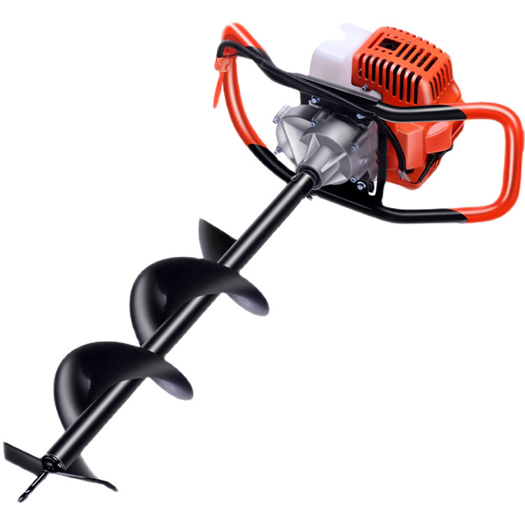 Handheld Gas Powered Post Hole Digger 1.8KW Ground Hole Drilling Machine 25:1