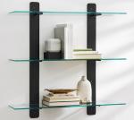 Industrial Wall Mounted Fanshaped Rectangle Tempered Glass Shelves for Bathroom