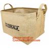 Buy cheap Custom-built hot sale jute clothes store receive cube storage basket, jute dirty clothes cube storage basket from wholesalers