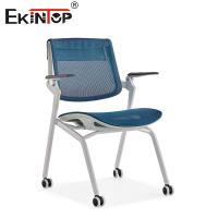 Buy cheap Blue And Gray Training Room Chair With Wheels Foldable product