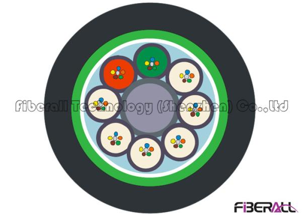 Buy cheap Black Outdoor Armored Fiber Optic Cable , Overhead Fiber Optic Cable 96 Core from wholesalers