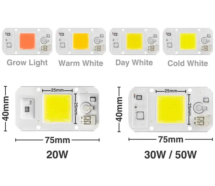 Warm White Plants COB Power LED 20W 50W High Lumen for grow light