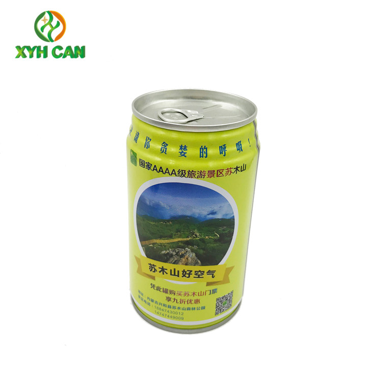 CMYK 0.21mm Thickness Round Tin Boxes For 250ml Juice