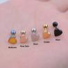 Buy cheap Sweet heart shape stud earrings rose gold plated earrings body piercing jewelry from wholesalers