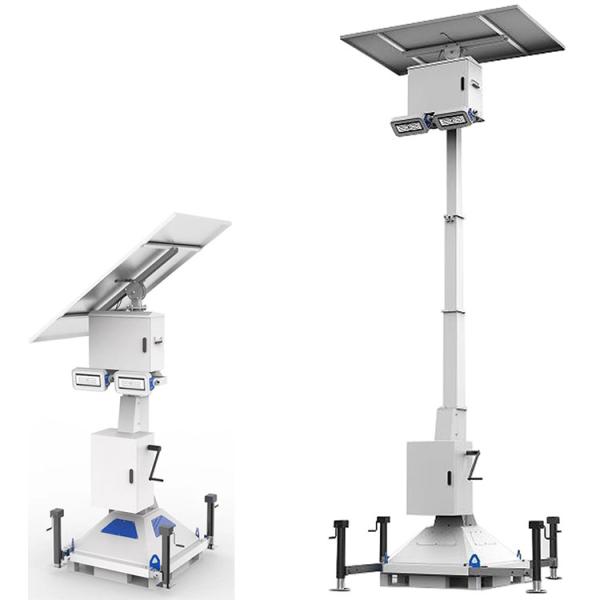 Quality Solar Panel 420 Wattage Mobile Street Light Led Tower For Road Construction Lighting for sale