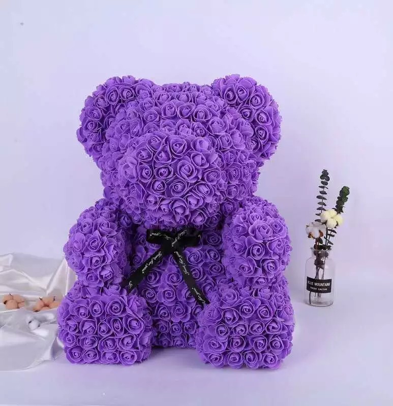 Wholesale Price 40CM Roses Bear with Diamond for Valentines Day Gift