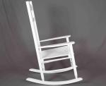 White Rocking Chair Wooden Outdoor Furniture Hollow Design For Relaxing