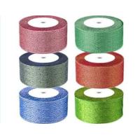 Buy cheap Hang Decoration Metallic Glitter Ribbon 100% Polyester Material Customized Width product