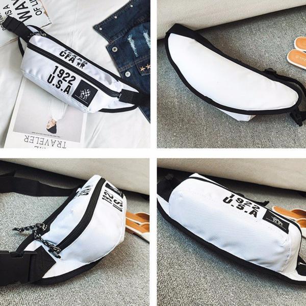 Buy cheap Hip hop earth cool Fanny pack pure color retro cross body bag with character word mother and daughter bag from wholesalers