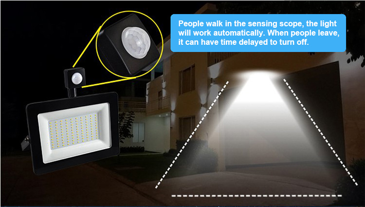 Waterproof LED PIR Floodlight 50W 5000 Lumen Motion Sensor Light IP66