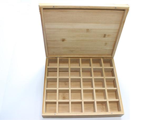 Buy cheap Bamboo Wooden Tea Bag Box , Wooden Tea Display Box With 30 Removable Slots from wholesalers