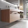 Buy cheap Stereoscopic Mirror Bathroom Vanity Units , Ceramic Wood Basin Cabinet from wholesalers