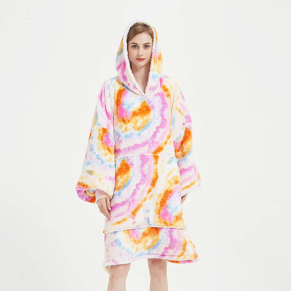 Full Custom Flannel Romper Oversized Pajama Blanket Hoodie Colorful Printed