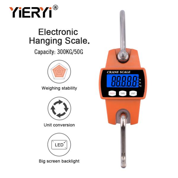 Digital Hook Scale LCD Smart Electronic Professional Waterproof Detachable Hook Industrial Scale Hanging Blue Orange