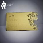 24K Real Gold Plated Laser Cut Metal Business Card Membership Card