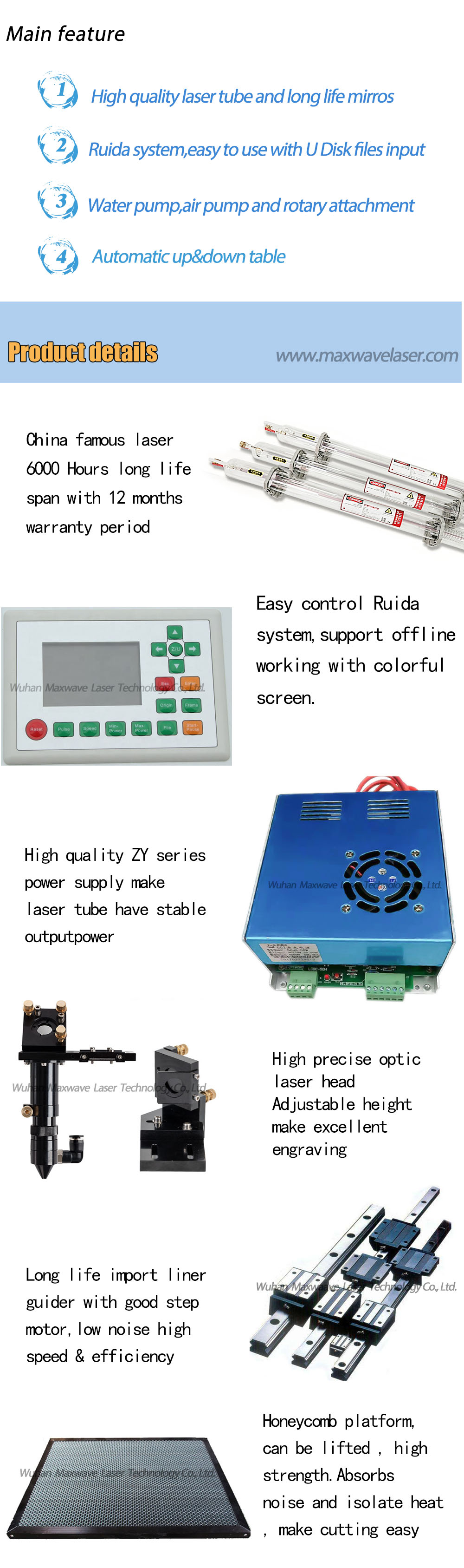 ISO 100w CNC Laser Machines CO2 Laser Engraving Cutter 60000mm/Min