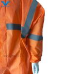 Orange SMS 56GSM Tyvek Coverall with Reflective Tape Waist Style without Shoe