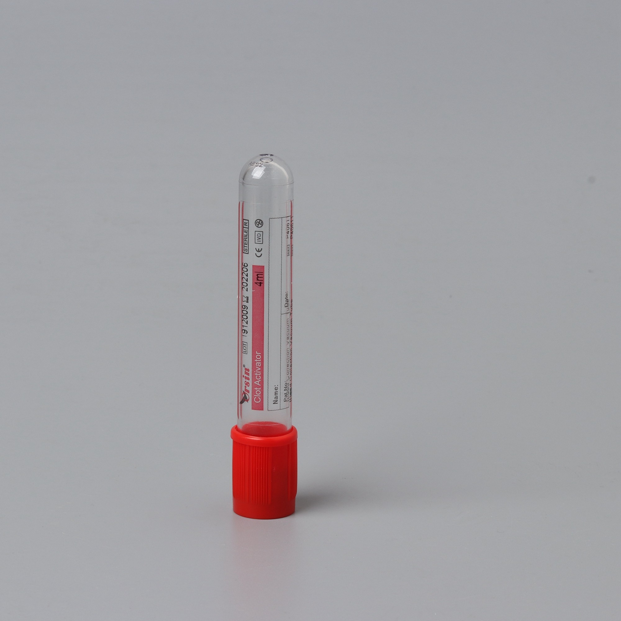 Clot Activator Red Blood Test Tube Glass PET Plastic 1-10ml Serum Biochemistry