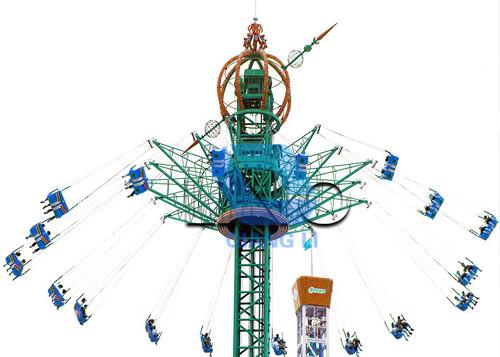 Buy cheap Rotating And Swing Tower Sky Flyer Ride / Crazy Thrill Amusement Park Ride from wholesalers