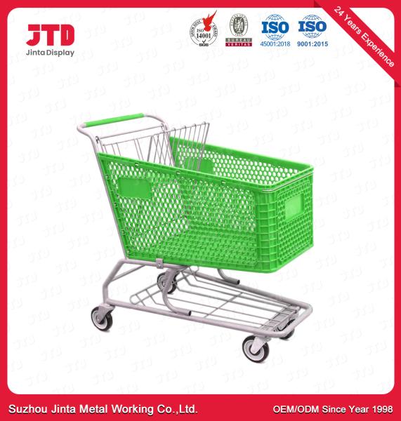 Buy cheap 200L Plastic Trolley Baskets 4 Wheels OEM Green Shopping Cart from wholesalers