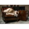 Buy cheap luxury antique cigar brown 1 seater leather sofa furniture from wholesalers