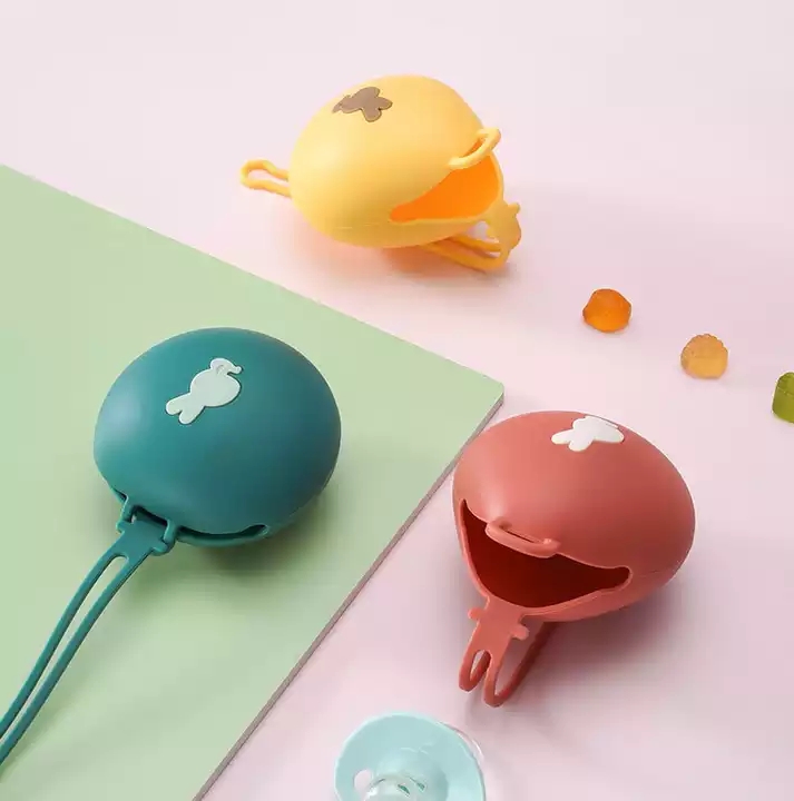 Silicone Baby Teether Baby Pacifier Container Anti Dropping Bpa Free Baby Pacifier Clip Holder