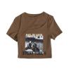 Buy cheap OEM Summer European And American Sexy Female T -Shirts Printing Hollowed Umbilical from wholesalers