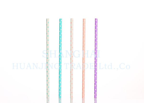 Buy cheap Food Grade Bleached Polka Dot Paper Straws With Non Toxic Harmless Ink from wholesalers