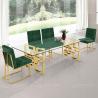 Buy cheap Modern 200cm Tempered Glass Dining Table Set 6 Chairs Stainless Steel Base from wholesalers