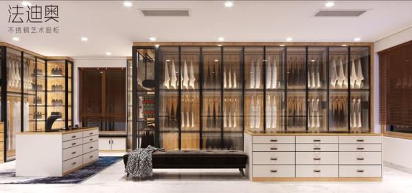 Buy cheap Robust Expansive Stainless Steel Open Walk In Closet With Glass Doors from wholesalers