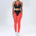 New Women Fitness Sportswear Workout Clothing Peach Hip High Waist Two Pieces