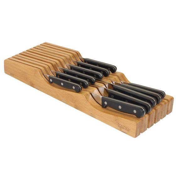 Buy cheap Kitchen Use Bamboo Wooden Drawer DividerBnife Set Block from wholesalers