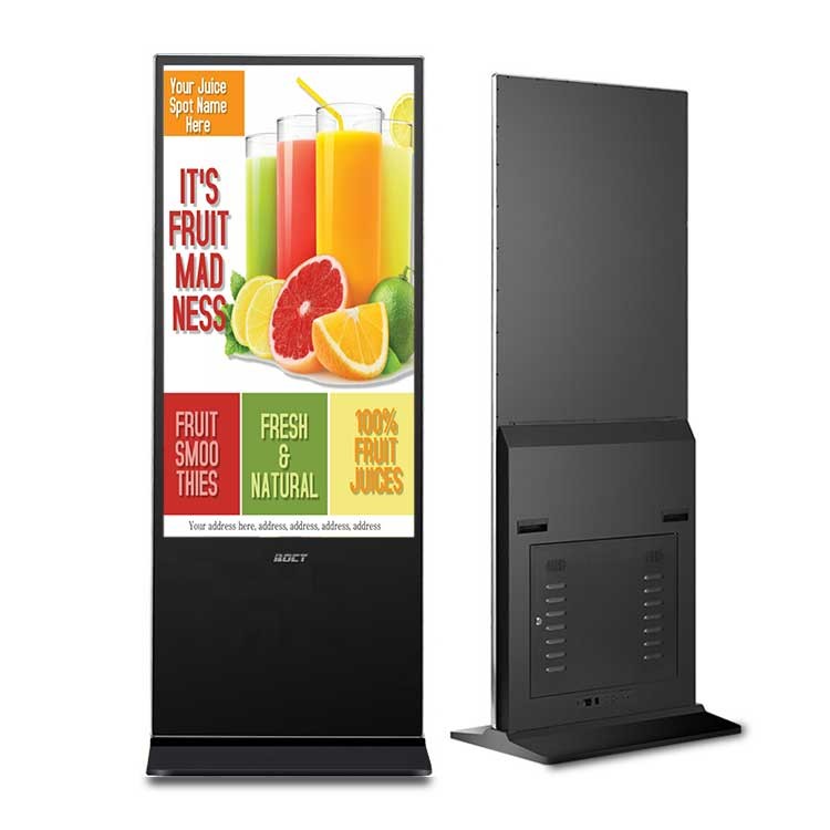 Multiple Language 49 Inch Floor Standing LCD Digital Signage Pre Installed OS Android