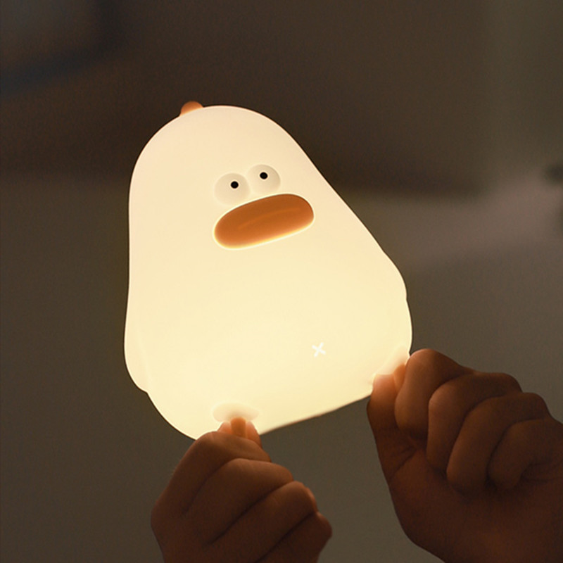 Duck Night Light Cute Duck Lamp Rechargeable Dimmable Nightlight Silicone LED Timer Bedside Lamp Baby Nursery Nightlight