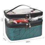 Women's Double Layer PU Leather Travel Cosmetic Bags