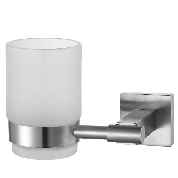 Buy cheap Sturdy Hotel Bathroom Toothbrush Holder With Frosted Glass Cup from wholesalers